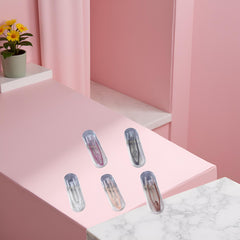 Complete purple contact lens care kit in case