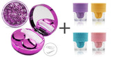 Purple contact lens case tool kit with four color washers - multi-color (image 1)