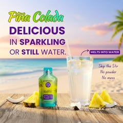 Purple Tree hydration sticks pair with water for refreshing energy.