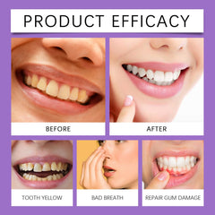 Fresh breath and whitening benefits icons on packaging