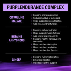 Purple Wraath serving scoop beside bottle illustrating convenient pre-workout fueling.