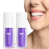 Purple toothpaste two-pack on white background