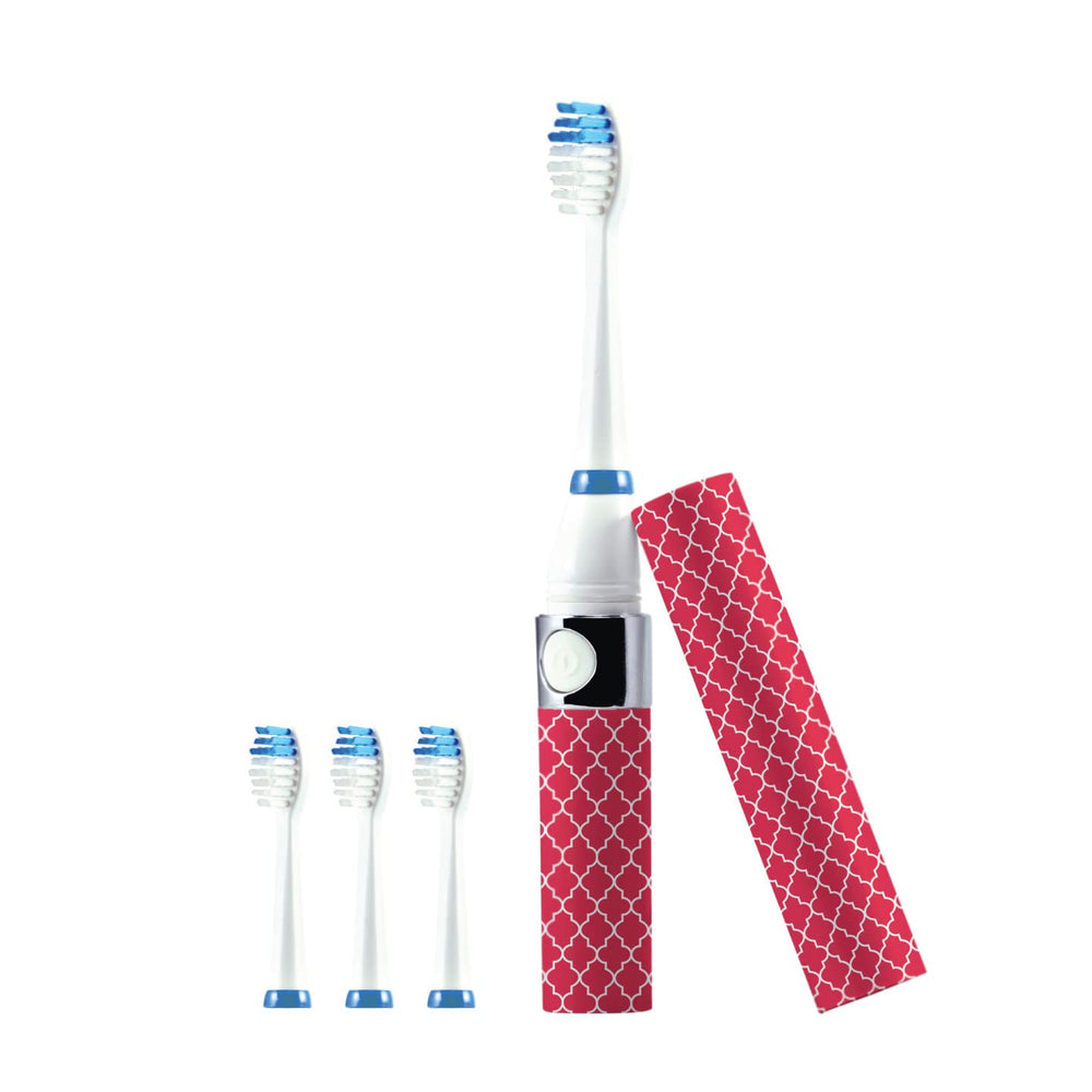 Pink Pursonic battery operated sonic toothbrush with travel cap