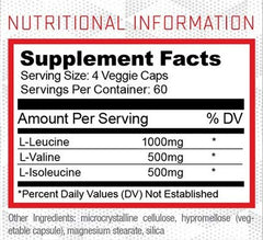 Purus Labs Foundation Series BCAA Capsules bottle side label