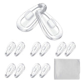 Soft silicone push-in eyeglass nose pads, 15mm, clear