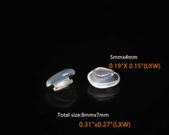 Clear soft silicone nose pads that resist yellowing
