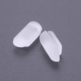 Close-up of push-in nose pads on eyeglasses frame