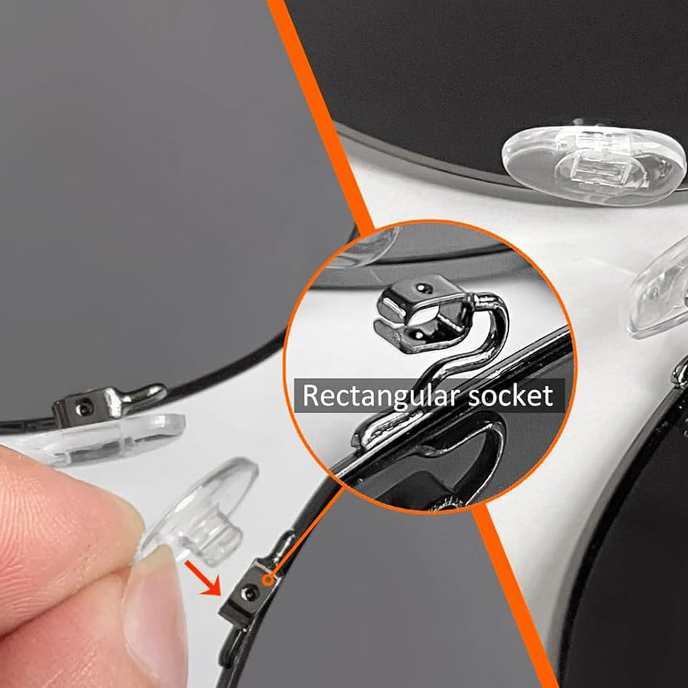 universal fit nose pads for most eyeglasses frames, push-in design