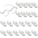 Set of 10 pairs of transparent silicone push-in eyeglass nose pads