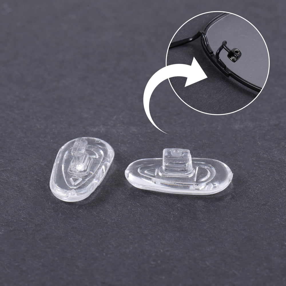 Non-slip silicone nose pads installed on eyewear