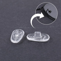 Non-slip silicone nose pads installed on eyewear