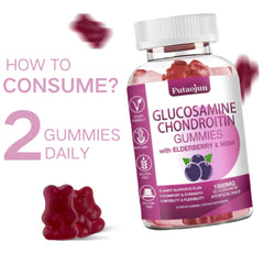 Close-up of gummies with elderberry and MSM ingredients