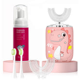 PVOGRT Kids Electric U-Shaped Toothbrush Pink – front view