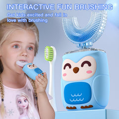 Blue PVOGRT kids toothbrush packaging and contents