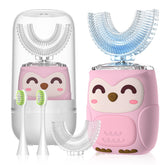 PVOGRT Kids U-Shaped Electric Toothbrush Pink with Axolotl Design