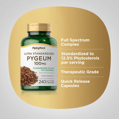Product packaging with Pygeum supplement and label