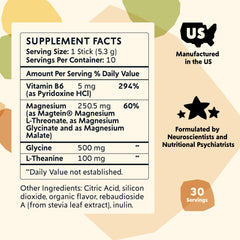 Back packaging details of PYM Mood Magnesium Packets