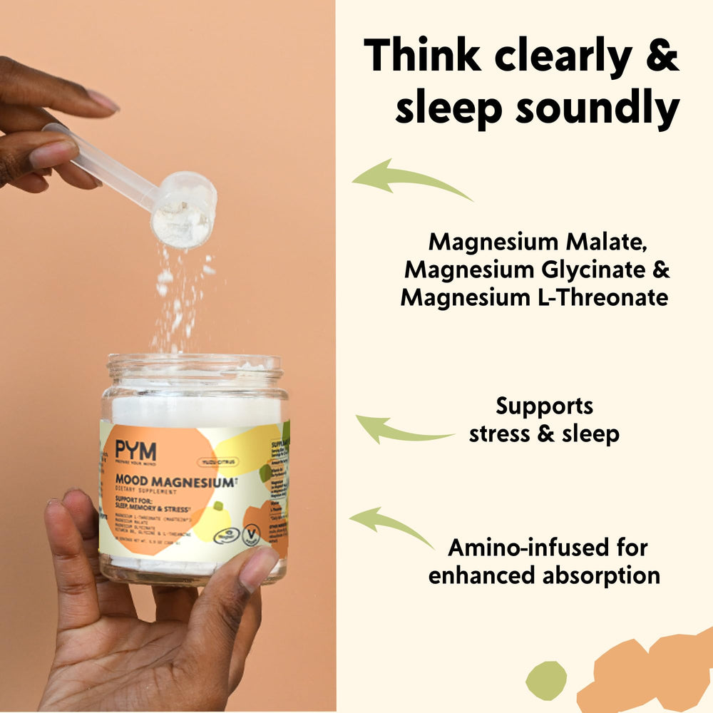 Graphic showing Magnesium Glycinate, L-Threonate and Malate ingredients