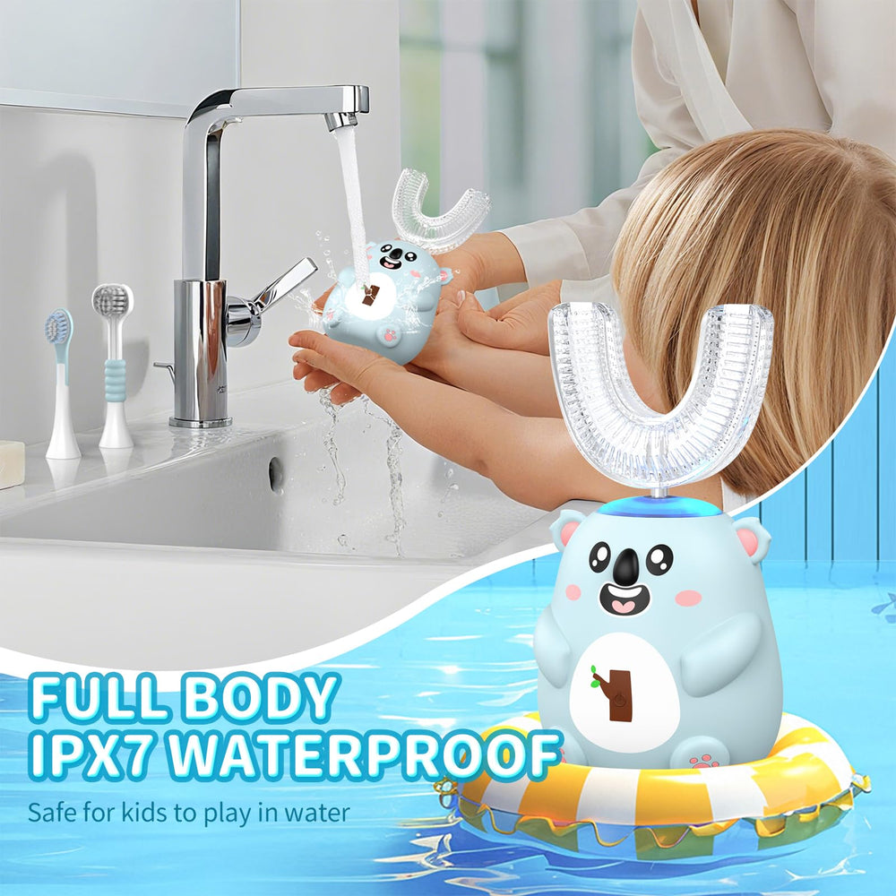 Cute cartoon koala design on the toothbrush handle