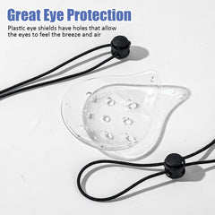 Close-up of the 3D ventilated eye shield design