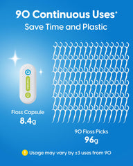 PFAS-free and BPA-free floss inside capsule