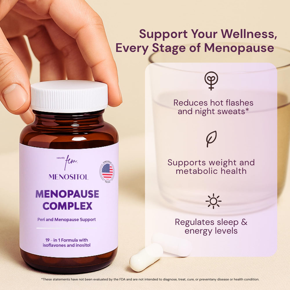 QSTA close-up of a single Menositol FEM capsule highlighting texture and size