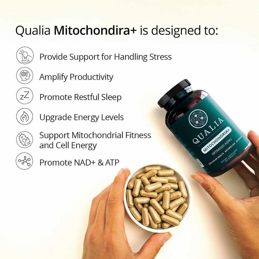 Close-up of Qualia Mitochondria+ capsules