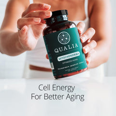 Graphic showing Qualia Mitochondria+ ingredients