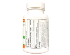 Bottle label displaying 100 caplets per bottle