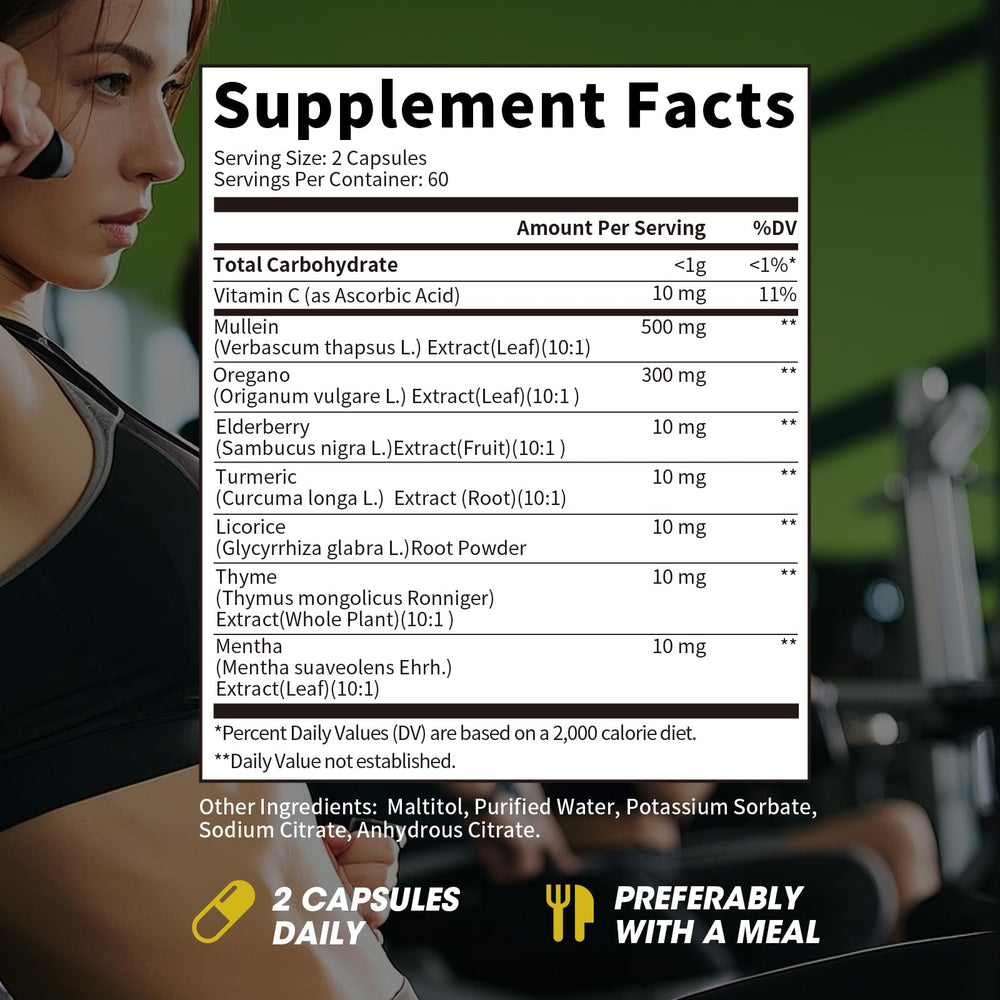 Quality control testing process for mullein oregano capsules