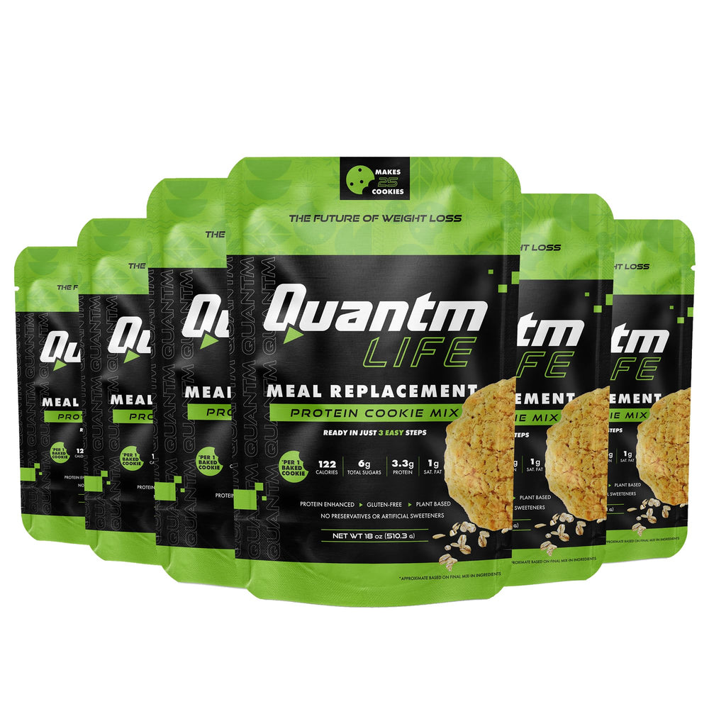 Front view of QUANTM LIFE Protein Cookie Mix packaging