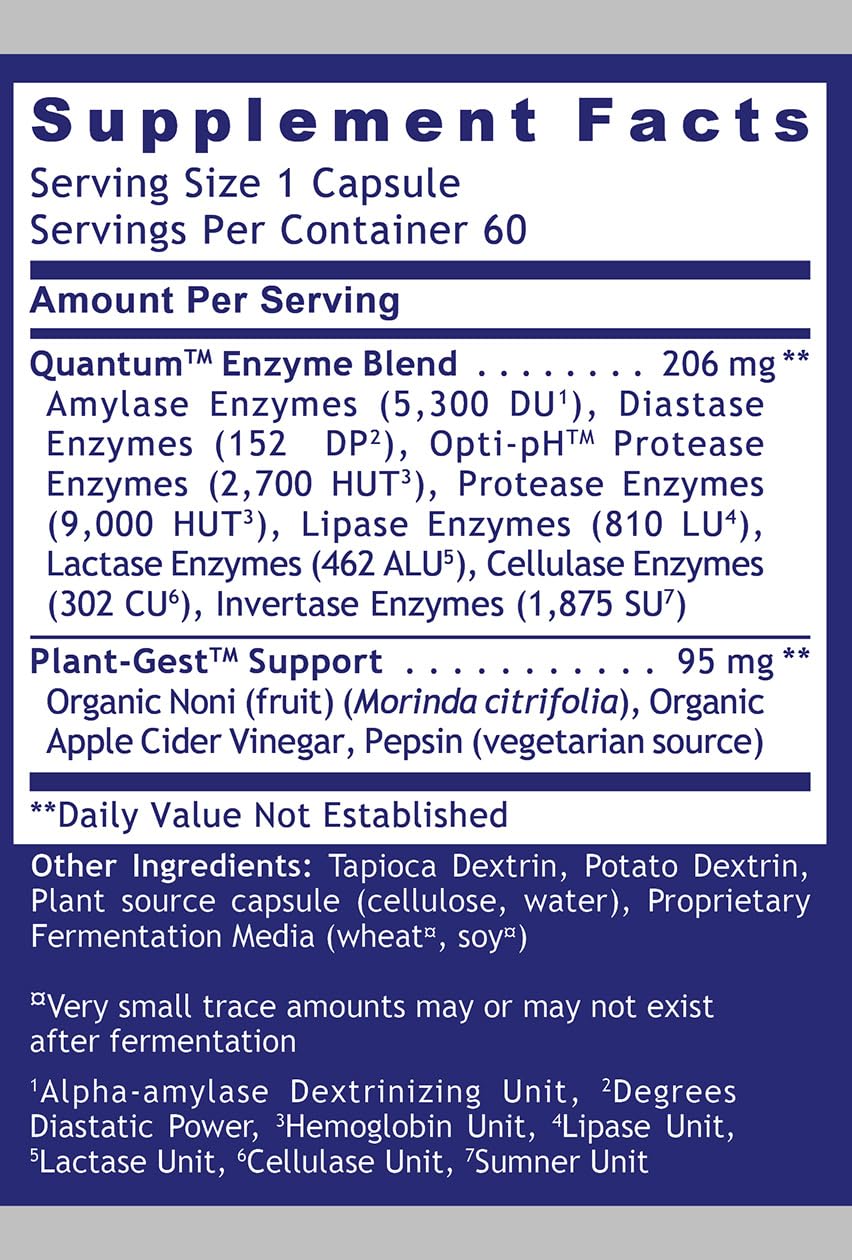 Serving guidance showing one capsule per meal