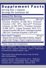 Serving guidance showing one capsule per meal