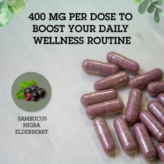 Close-up of elderberry extract ingredient