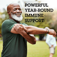 Quantum Health elderberry product line display with logo