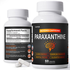 QUBIT Paraxanthine bottle for crash-free focus and steady energy.
