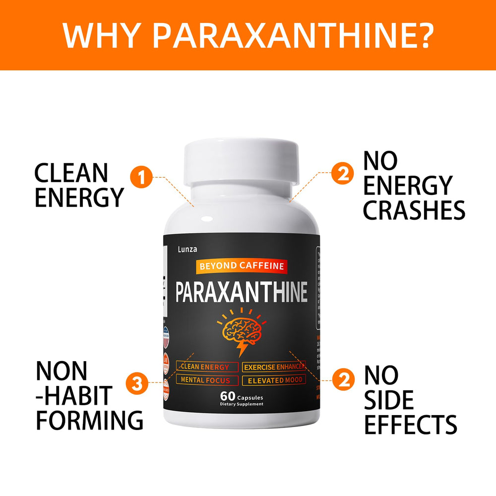 QUBIT Paraxanthine label highlights balanced energy and cognitive support.