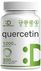 Product bottle showing Quercetin 1,000mg per serving