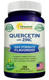 aSquared Quercetin 1000mg with Zinc bottle label