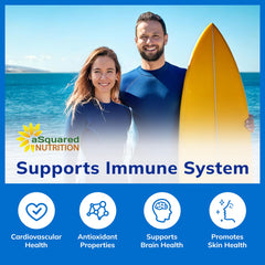 Quercetin bottle with fresh berries and greens