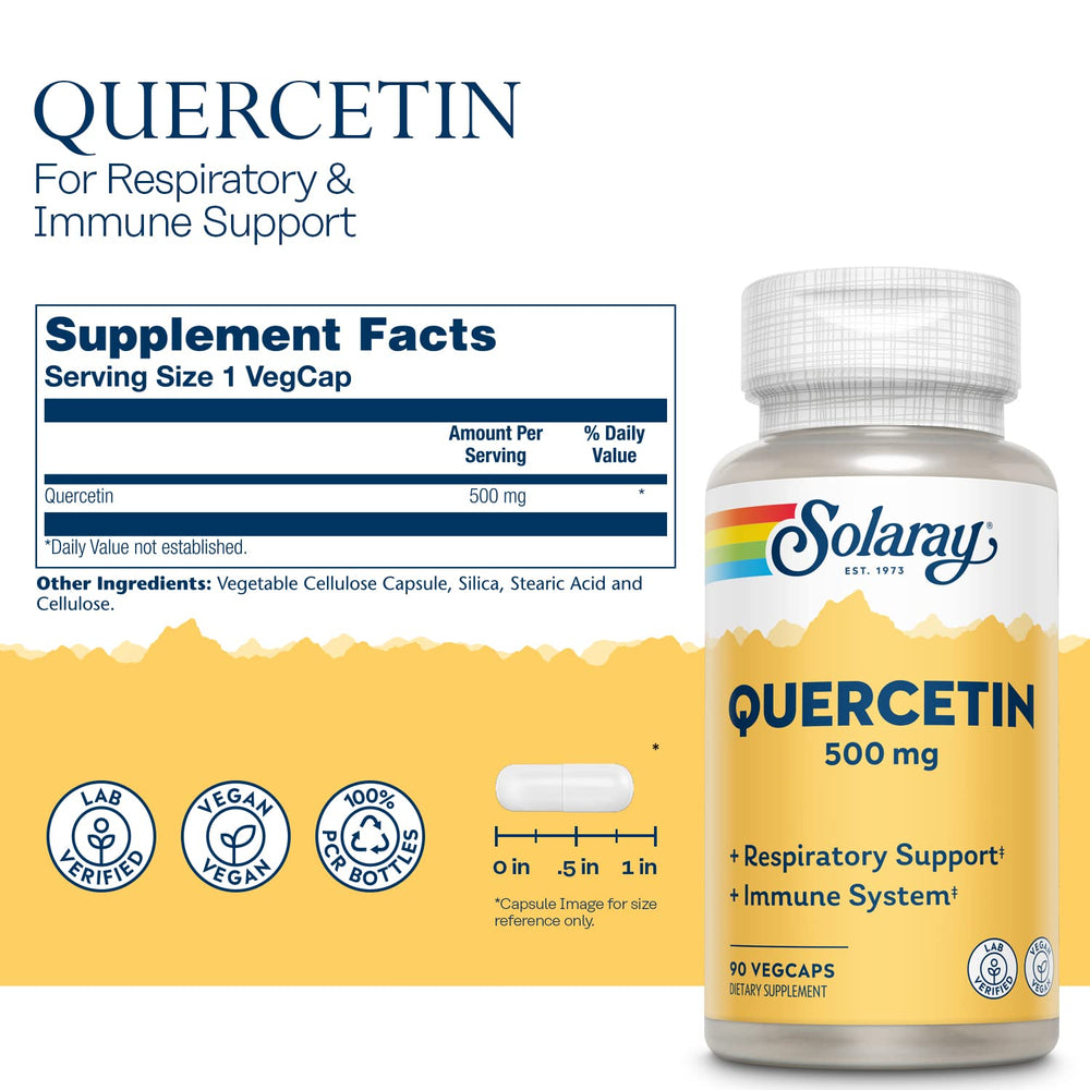 Solaray Quercetin 500 mg capsules 90 count per bottle