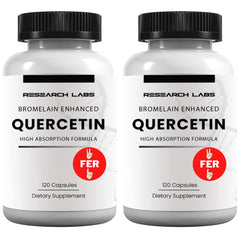 Research Labs Quercetin High Absorption Formula with Bromelain – bottle front view
