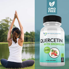 Graphic detailing Quercetin and Bromelain ingredients