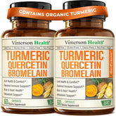 Product bottle front view of Quercetin with Bromelain Turmeric Curcumin supplement, 2-pack
