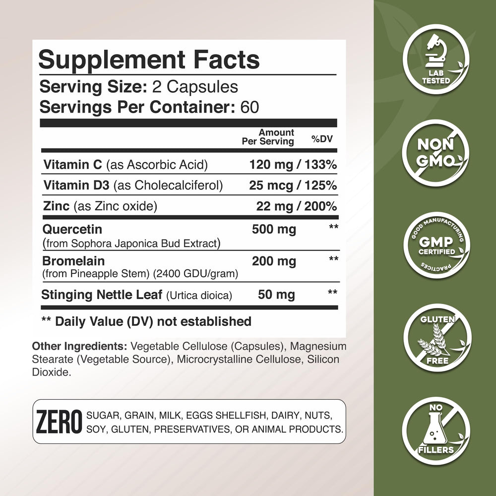 Quercetin dihydrate powder form for antioxidant support