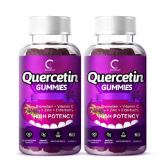 Front view of Quercetin Gummies 2-pack bottle