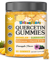 Bottle front of Quercetin Gummies with Bromelain - Pineapple flavor