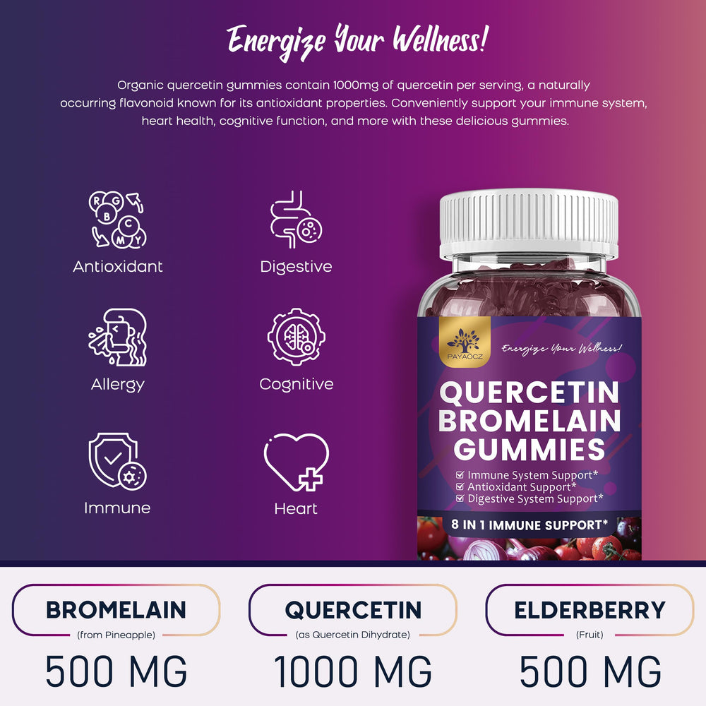 Blueberry flavored quercetin gummies