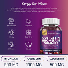 Blueberry flavored quercetin gummies