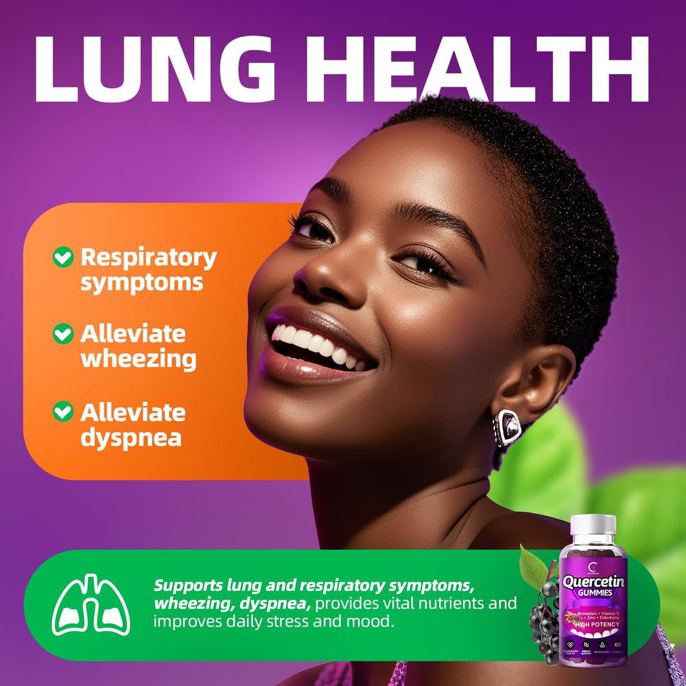 Illustration of quercetin, bromelain, vitamin C, zinc and elderberry